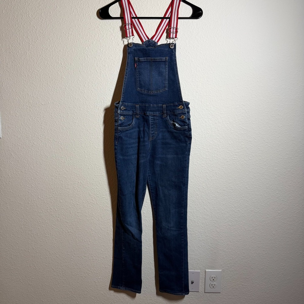 Levi's Girlfriend Overall Girls Blue Denim Cotton Adjustable Straps One Piece